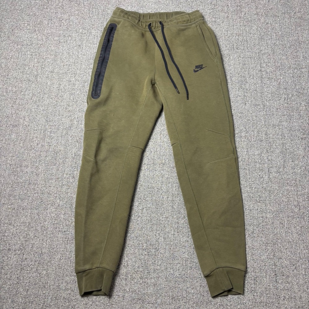 Nike Joggers Mens Small Tech Fleece Olive Green Runner Active CU4495-326